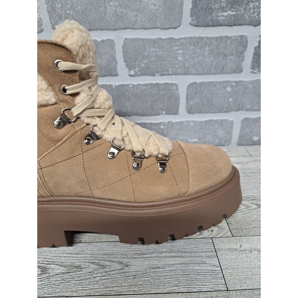Steve Madden Reyen Suede Faux Fur Shearling Cold Weather Lug Sole Platforms Boot - Picture 7 of 16